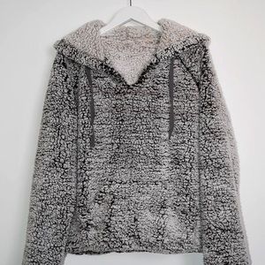 Sherpa charcoal gray pullover sweatshirt